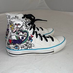 Converse Custom Unicorn Horse white multicolor high top sneakers